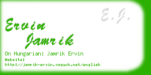 ervin jamrik business card